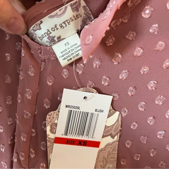 NWT BOG Band of the Free Bohemian Blouse Top Bell Sleeves V Neck Keyhole back XS - Picture 15 of 15